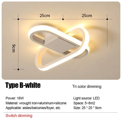 LED Strip Aisle Ceiling Lights Modern Minimalist Living Room Lamps For Balcony Entrance Staircase Home lighting Led 3 color