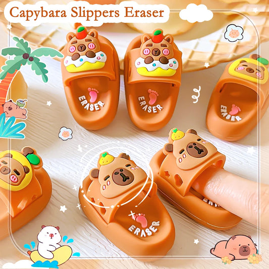 school teacher gift back to school supplies Aesthetic cute stationery Kawaii capybara funny erasers Slippers rubber cute things