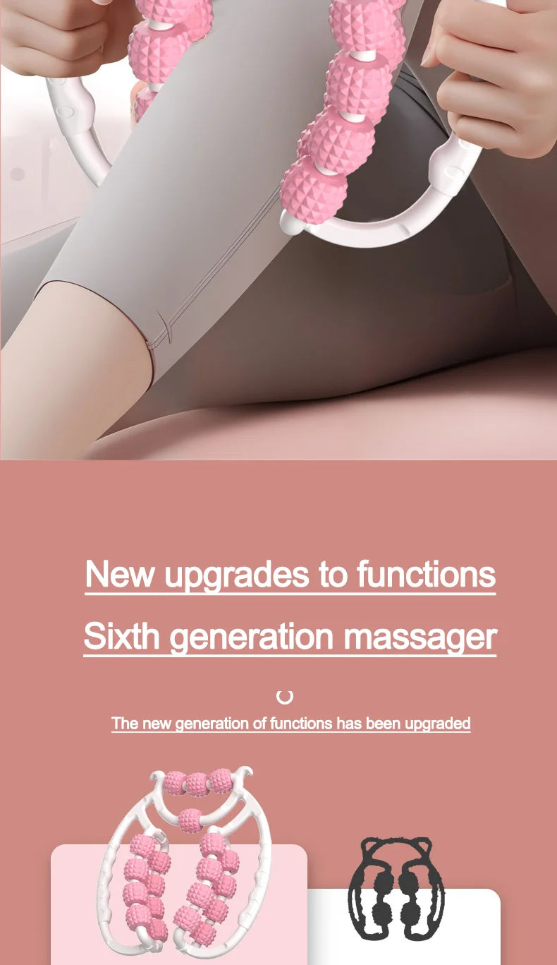 Leg massager ring clamp leg roller slimming leg artifact relaxation and unblocking roller double massage to relieve soreness