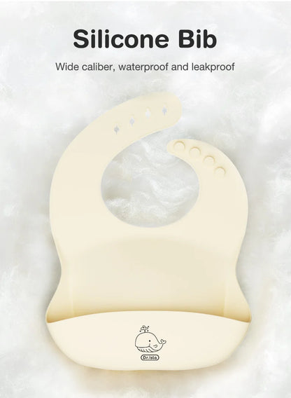 MAMIJOY  High Quality Children's Dishes Set Baby Silicone Tableware Sucker Bowl Bib Cup Fork Spoon Set Infant Supplies BPA Free