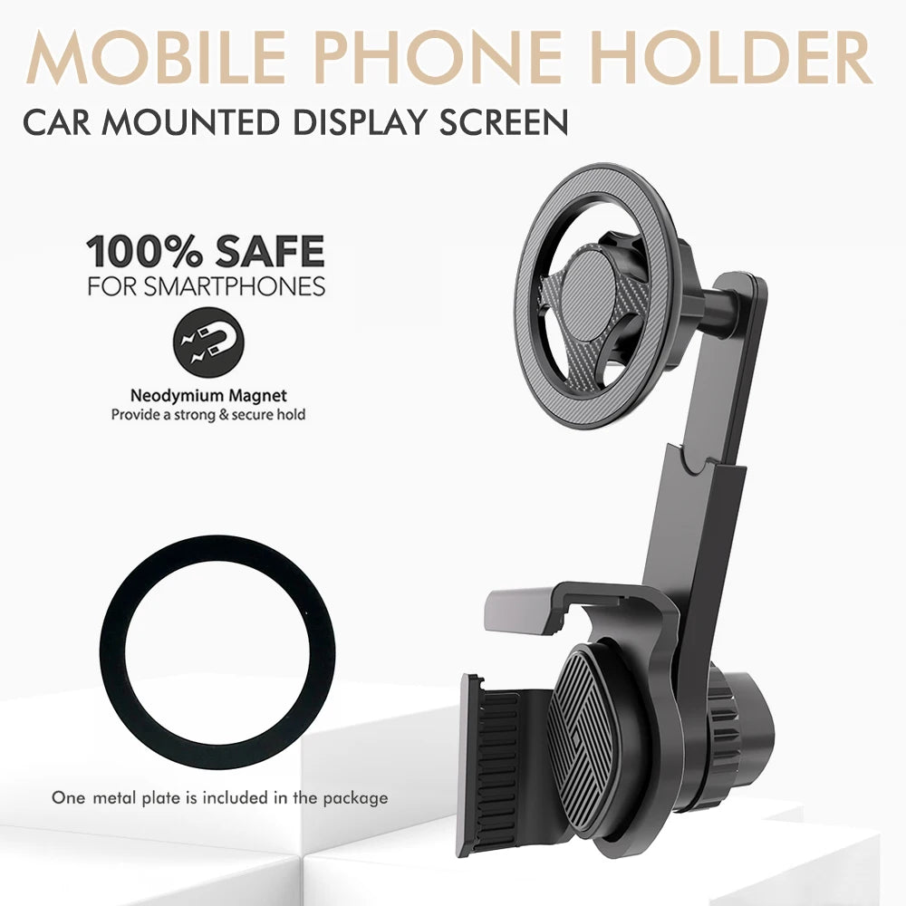 Magnet Car Mounted Display Screen Mobile Phone Holder 360 Degree Freely Rotation Foldable Mount Usded for Car Electric Vehicle