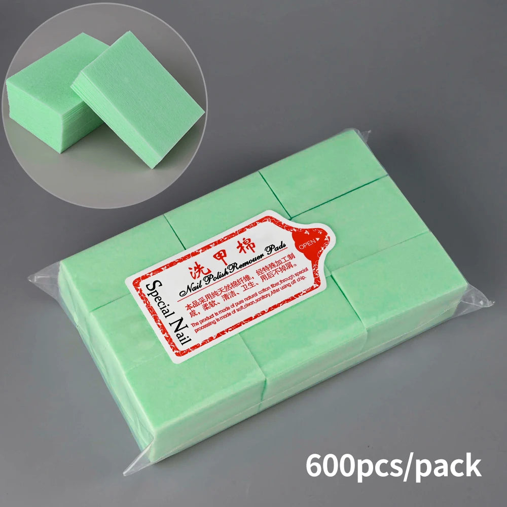 100% Cotton Nail Polish Remover Cotton， Nail Polish Manicure Gel Dust Cleaning Cotton Nail Art Remover Cotton Pads Wet Compress