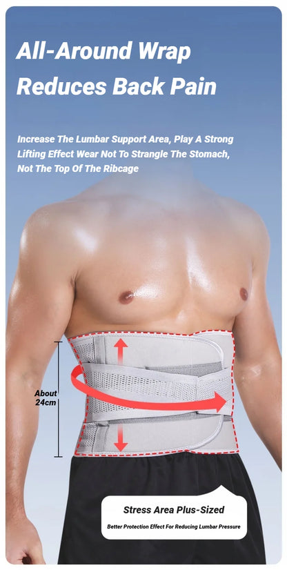 Adjustable Back Braces Waist Belt Men Women Lower Pain Relief Breathable Anti-Skid Spine Lumbar Support Trainer Trimmer Fitness