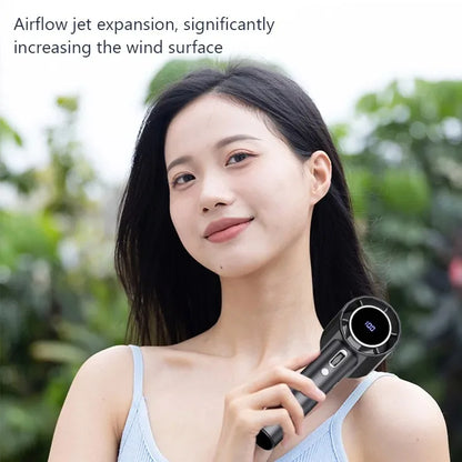 Mini Handheld Fan Portable Personal Highspeed Fan With Power Display USB Rechargeable Mute Handheld Fan Air Calculating Fan