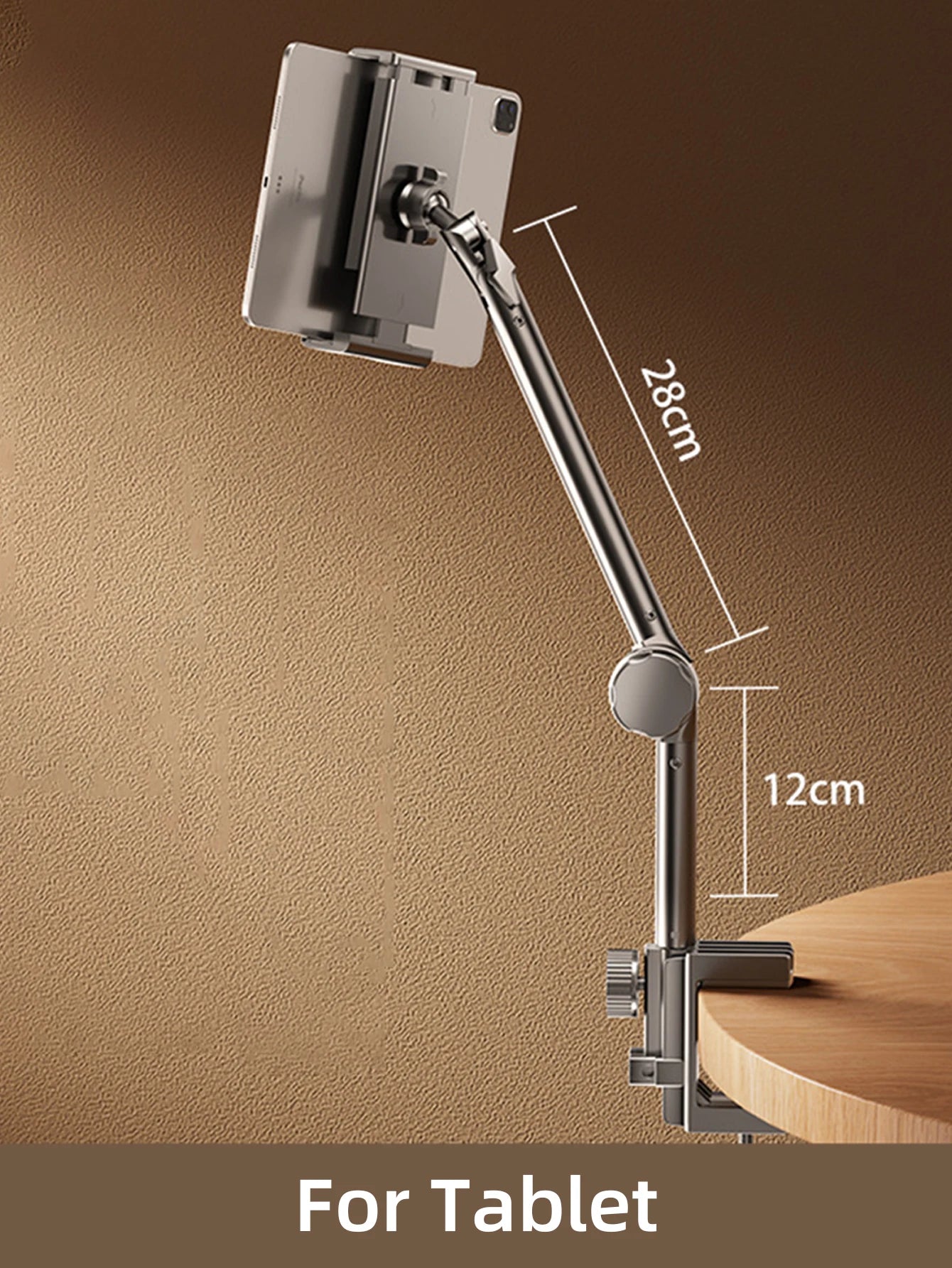 Tablet Holder iPad Desk Stand for 4~13In Phone Tablet with 360° Adjustable Foldable Metal Arm Tablet Bracket Holder