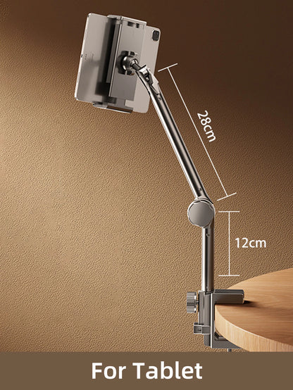 Tablet Holder iPad Desk Stand for 4~13In Phone Tablet with 360° Adjustable Foldable Metal Arm Tablet Bracket Holder