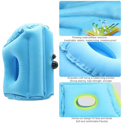 Inflatable Travel Pillow Multifunctional Neck and Head Support for Airplanes Trains Buses Office Naps Lunch Rest Sleeping