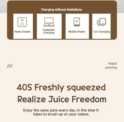 Portable Electric Blender Cup for Smoothies, Shaved Ice, and Juices - 12-Blade Stainless Steel with Wireless Charging Function