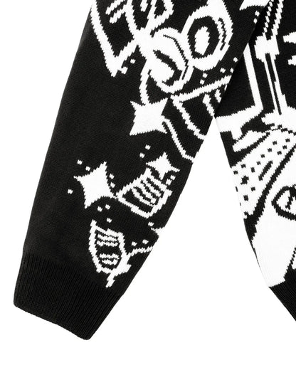 Oversized Sweaters Men Women Harajuku Anime Girl Graffiti Vintage Knitted Sweater lo-fi Winter Unisex Cotton Pullover Streetwear