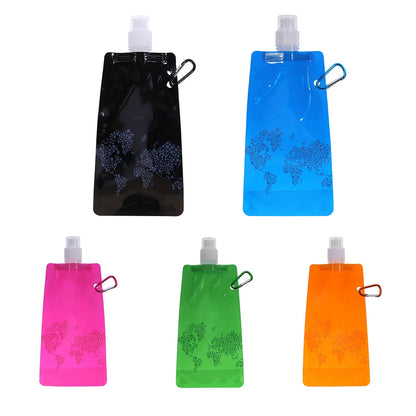 Foldable Silicone Soft Flask Water Bottle Ultralight Outdoors Traveling Sport Running Kettle Folding Water Bottle Water Bag