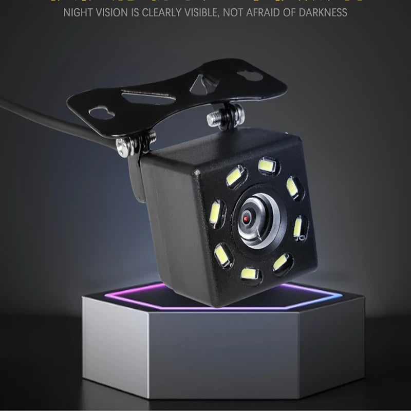 Wide-angle HD car rearview camera reversing video car camera reversing camera 8/LED night vision parking camera