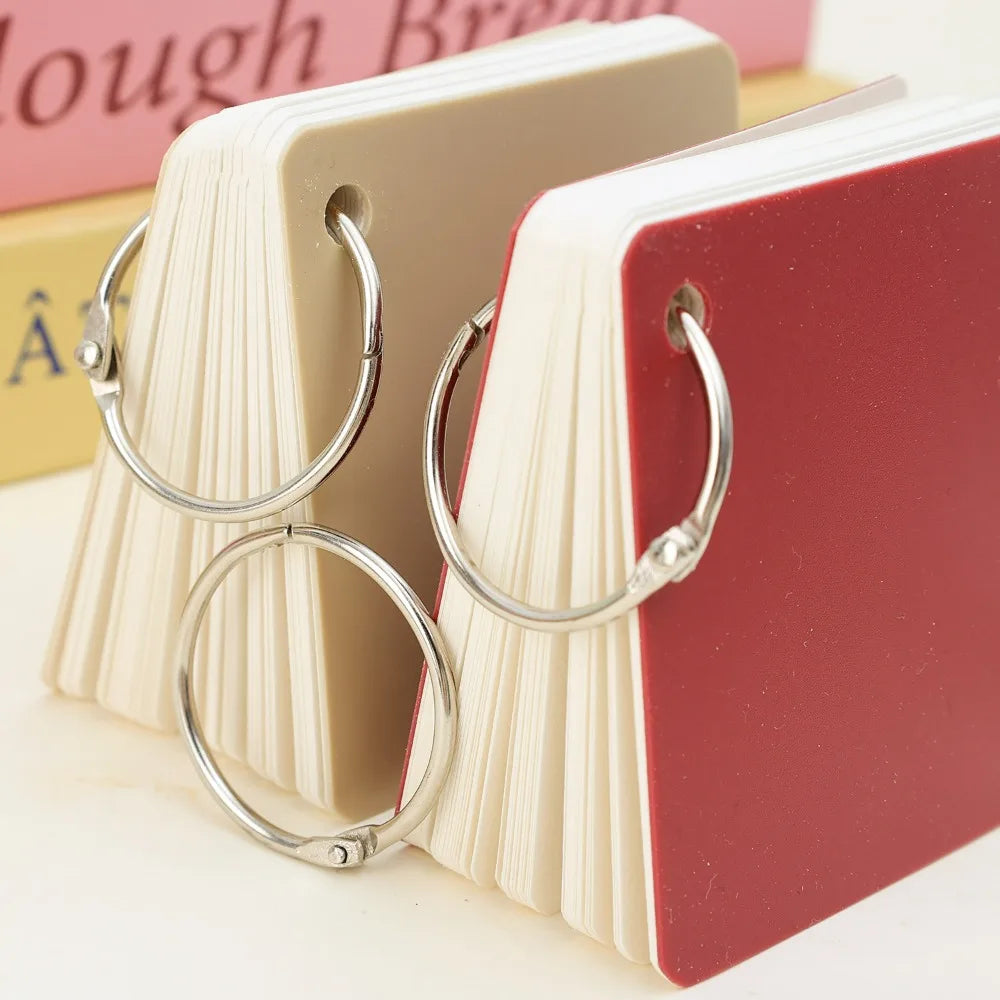 80-320Sheets Portable Notebook with Binder Rings Spiral Mini Notebook Study Cards Book Red/Yellow/Green/Black Student Stationery