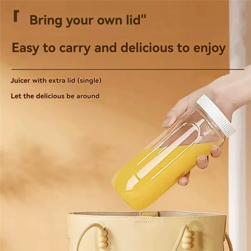 B84B-450Ml Blender Double Cup USB Rechargeable With 10-Blades Smart Safety Lock Automatic Power Off When Cover Is Opened