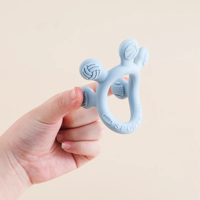 Silicone Baby Teether Toys 0-12Month Food Grade Toddlers Anxiety Teething Ring Sensory Toys Silicone Animal Soothing Accessories