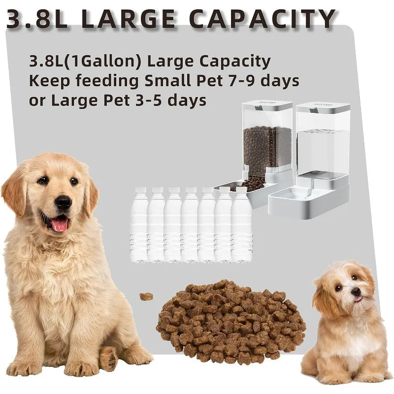 Pet Automatic Feeder Gravity Dispenser Food Storage Bucket Large Capacity Food Grade Materials Simple Cleaning for Cat Dog