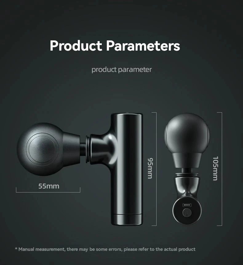 Portable Mini Massage Gun 3-Speed Deep Tissue for Shoulder Leg Foot Muscles Home Gym Use Mute Handheld Massager