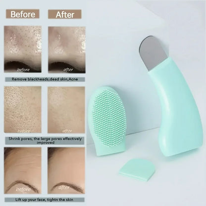 Facial Blackhead Removal Tool Silicone Nose Whitehead Remover Face Scraper for Deep Cleansing Brush Face Spatula Skin Care Tool