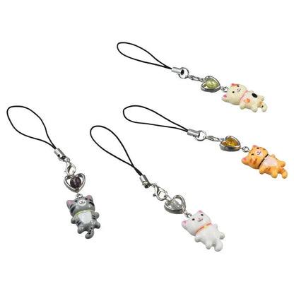Cat Pendant Phone Strap Anti Lost Keychain Y2K Phone Charm Heart Cute Phone Lanyard Women Girls Phone Accessories