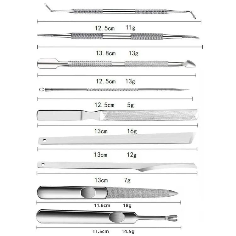 6pcs Stainless Steel Manicure Pedicure Knife To Remove Dead Skin Calluses Thick Hard Nail Clippers Acne Needle Pick Tool Set