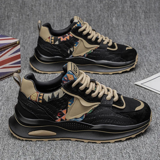 Men's Shoes 2025 Spring New Casual Versatile Comfortable Fashion Trend Niche Non-slip Wear-Resistant Retro Sneakers