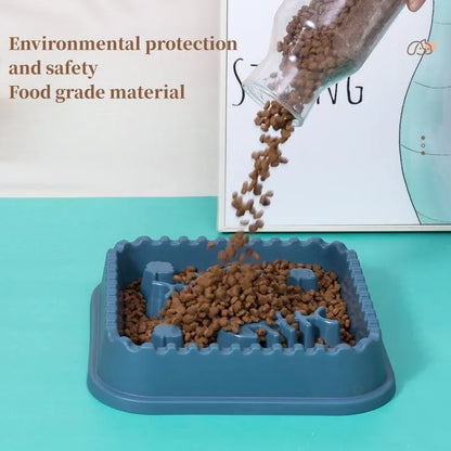 Pet Slow Food Bowl Anti-choking Feeder PP Plastic Dish Bowl Home Dog Eating Plate Anti-gulping Feeding Supplies
