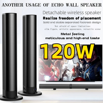 Home Theater Bluetooth Speaker HDMI/AUX/BT/OPT Connection Sound box with 2-in-1 Detachable  Sound System FM Radio TV Sound bar