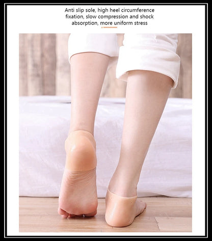 1 Pair Silicone Rubber Gel Socks Anti Cracking Liner Heel Socks Elastic Silicon Moisturizing Foot Skin Care Heel Foot Protection