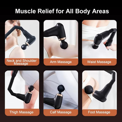 Portable Deep Tissue Massage Gun with U-Shaped Handle for Neck Back Shoulder Leg Pain Relief Home Gym Travel Use