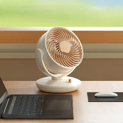Desktop Rechargeable Fan Small Portable Air Conditioning Appliances Auto Rotation Ventilador 3-speed Wind Silent for Home Office