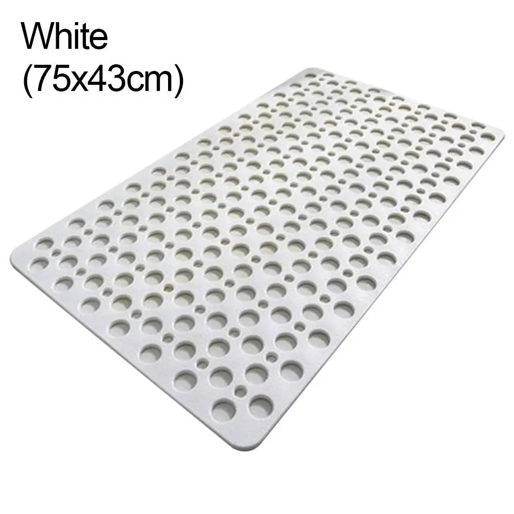 Slip Anti Mould Rubber Anti Slip Bath Mat with Drain Holes Machine Washable Antibacterial Resistant Shower Mat for Shower or Tub