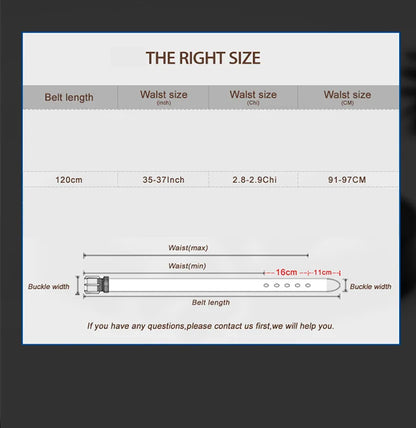 Men Leather Belt Metal Car Automatic Buckle Work Belt High Quality Men 120cm Leather Belt Business