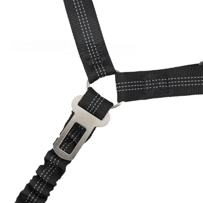 Dog Seat Belt for Car,Dog Car Harness Seatbelt Adjustable with Elastic Bungee Buffer, 2in1 Pet Leash Restraint Dog Safety Tether
