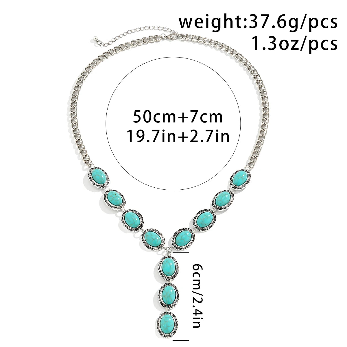 IngeSight.Z Boho Green Color Stone Long Pendant Necklaces Chest Chain for Women Punk Cuban Link Clavicle Chain Body Jewelry