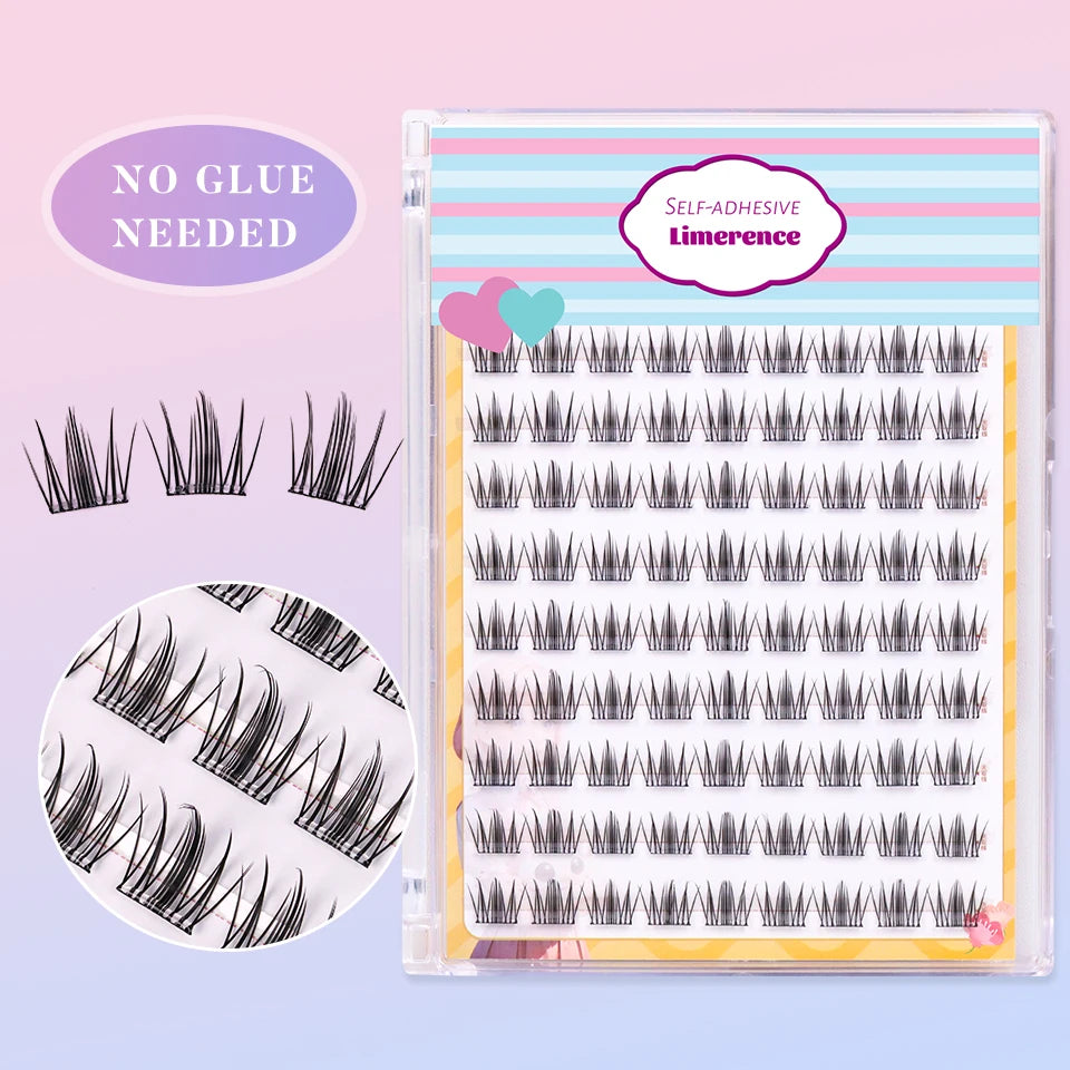 Lashprofessor Glue-Free DIY Self-adhesive False Eyelashes Self-adhesive Reusable DIY Segmented Lashes No-Glue DIY Cluster Lashes