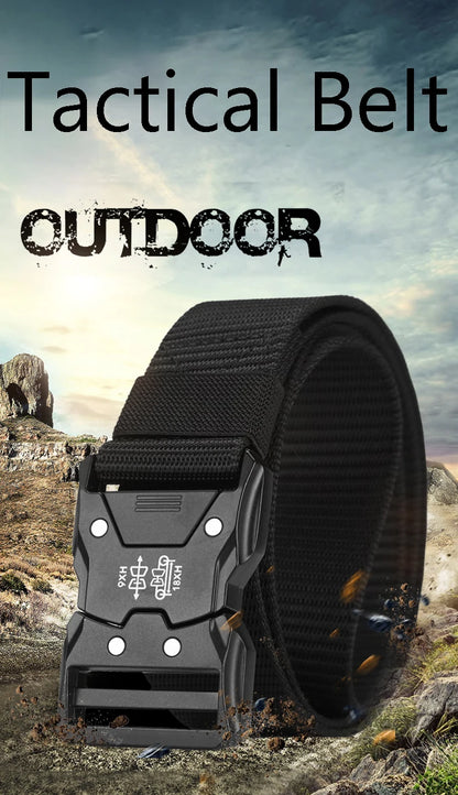 Casual Men's Canvas Belt Tactical Belt Outdoor Sports Belt Fashionable Training Belt