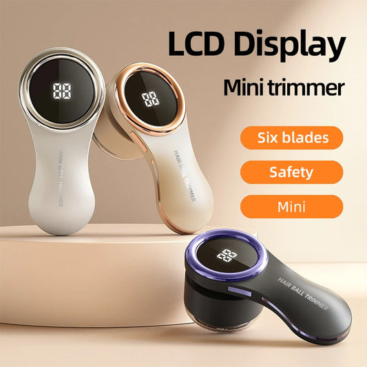 Electric Lint Remover for Clothes LCD Display USB Rechargeable Portable Hair Balls Fuzz Removers Household Fabric Shaver