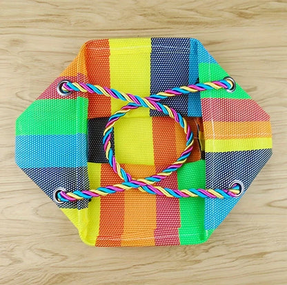 Rainbow woven mesh bath bag portable bath basket folding bath basket Fitness bath bag toiletry bag one package