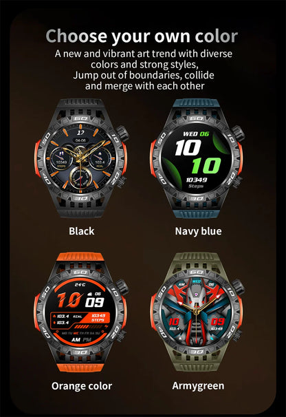 Smart Watch Men With LED Lighting Compass Sports Fitness Tracker Watch IP68 Waterproof Bluetooth Talk SmartWatch For Android IOS