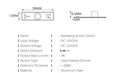 Smart Switch Module Sensor Motion Detector Finger Hand Sweep Sensor DC 12V 24V 3A Maximum 36W Power Light Switches