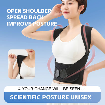 Black Posture Corrector Brace for Women Breathable Elastic Back Posture Correction Belt Adjustable Shoulder for Students