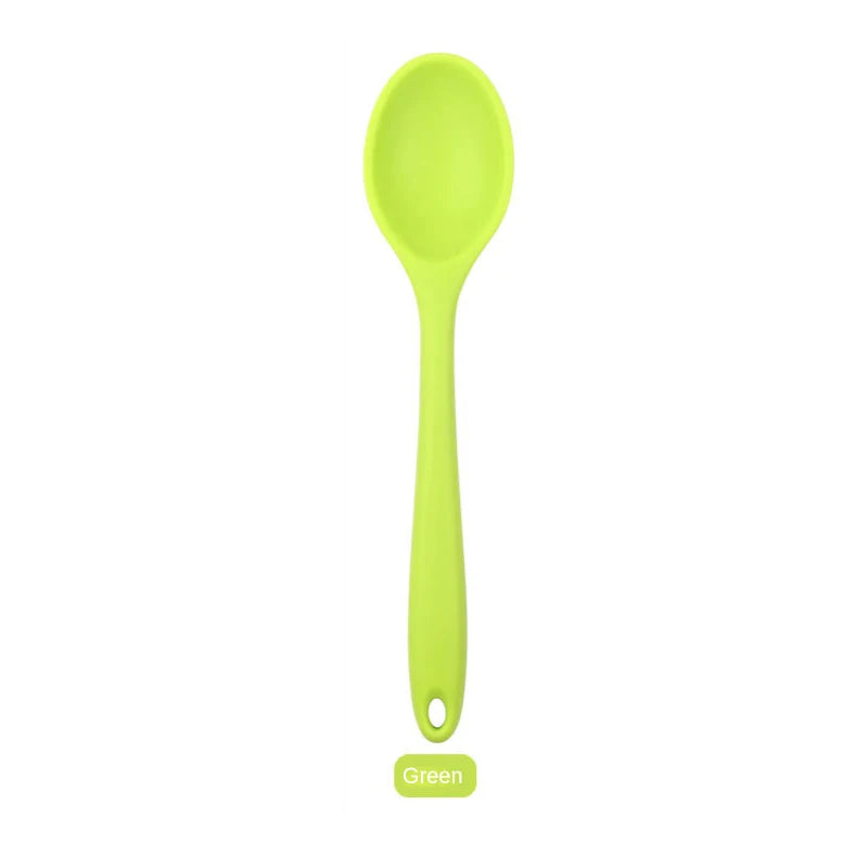 Silicone Spoon Integrated Rice Spoon Multicolor Silica Gel Salad Spoon Cake Baking Spoon Kitchen Cooking Spoon Kitchen Tools