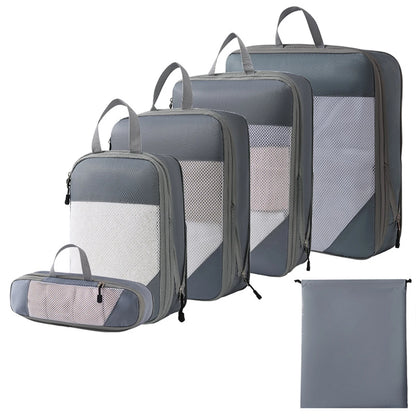 Set/6Pcs Compressible Packing Travel Storage Bag Cubes Waterproof Suitcase Portable Luggage Organizer With Handbag Packing Bag
