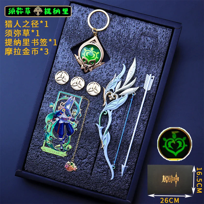Genshin Impact Peripheral Bookmarks Vision of God Pendants Keychains Servant Weapon Models Combination Sets Gifts and Presents