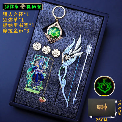 Genshin Impact Peripheral Bookmarks Vision of God Pendants Keychains Servant Weapon Models Combination Sets Gifts and Presents