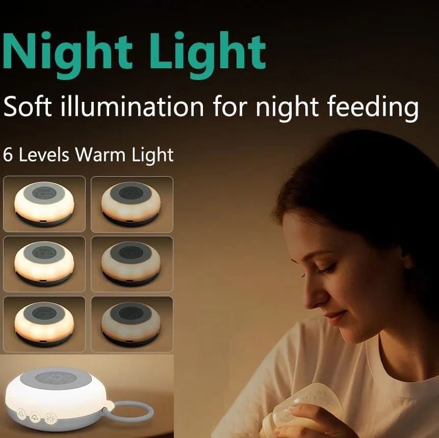 1000mAh USB Rechargeable White Noise Machine with Night Light, 12 Soothing Sounds,Timer Shutdown for Baby/Adult