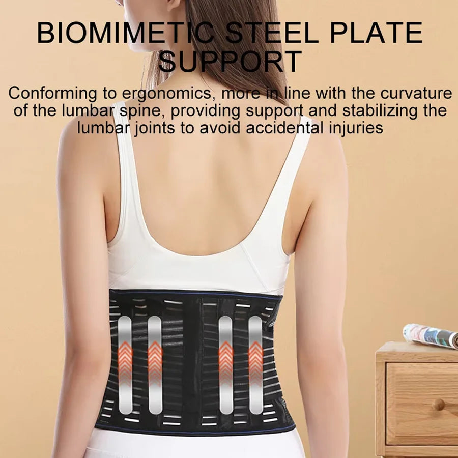Back Brace Men Women Waist Support Beltm Breathable Adjustable Lumbar Support Belt for Herniated Disc Scoliosis Back Pain Relief