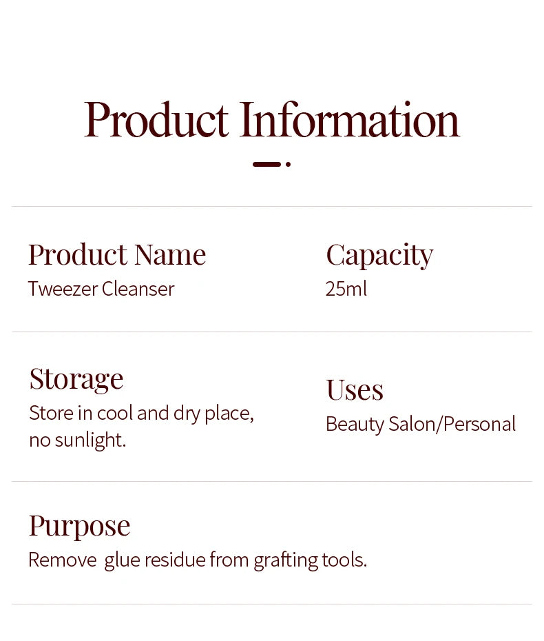 SongLash 25ml Eyelash Tweezers Cleanser Lash Glue Extension Supplies Sponge Eyelash Extension Cleaner Makeup Tools