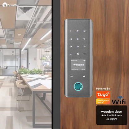 SmarDeer smart Lock with Sliding glass door Fingerprint Lock for Tuya Smart Home Aluminum Glass Door Electronic Lock