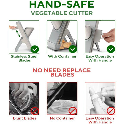 Multifunction Vegetable Slicer Safe Mandoline Slicer For Kitchen Potato Onion Garlic Cucumber Slicer Food Chopper Kitchen Tool