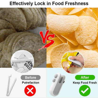 Plastic Bags Sealer Mini Sealing Machine Food Packaging Bag Sealer Portable Heat Bag Sealer Rechargeable Food Bag Thermal Sealer